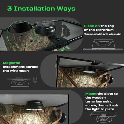 UVB Reptiles Light with Remote, UVA UVB FR Lamp for Rainforest & Desert Reptiles, Ferguson Zones 1-4, Timer Switch, 10 Dimmable, for Bearded Dragon, Turtle, Frog, Snake, Plant (1 Pack) - color: 1 Pack