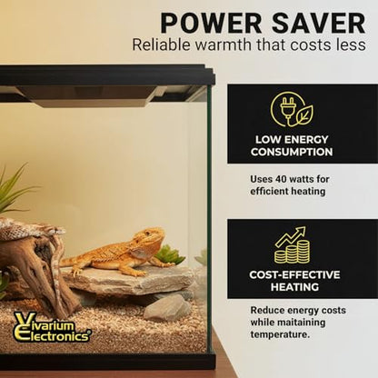 Radiant Heat Panels Made in USA 40W–Premium Reptile Heater Mounts Easily with Included Screws Reptile Heat Panel, Snake Heater, Bearded Dragon, Gecko and Hermit Crab Accessories - size: Medium (40W)