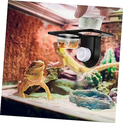 BESPORTBLE 2pcs Reptile Food Dishes Pet Water Bowls Suction Cups for Aquarium Turtle