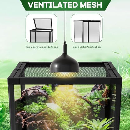 Garvee 67 gal Reptile Tall Glass Terrarium, 36 in x 18 in x 24 in Reptile Tank Double Hinge Door with Top Screen Ventilation, Easy Assembly