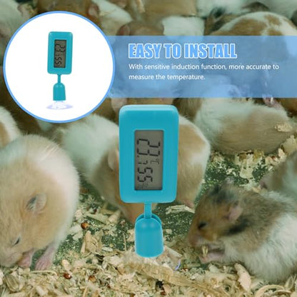 Digital Reptile Thermometer with 360° Rotary Night Light and Suction Cup, Green Mini Hygrometer for Leopard Gecko and Bearded Dragon Tank Temperature Monitoring