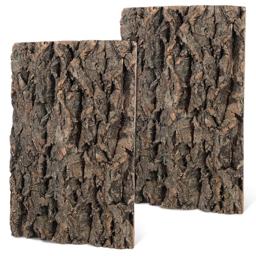 Toddmomy 2pcs Cork Bark Reptile Climbing Decor Natural Fish Tank Landscaping Ornament for Bearded Dragons Reptiles Sturdy Safe Habitat Trimmable Design for - size: 2pcs
