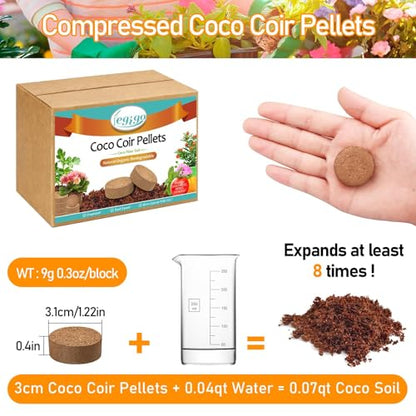Legigo 50 PCS 30mm Coco Coir Pellets Potting Soil Mix- Compressed Coconut Coir Discs Seed Starting Soil Pellets, Coco Peat Soil Pods for Indoor & Outdoor Plants, Gardening Herbs Bonsai and Vegetables - color: 30mm