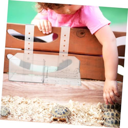 Turtle Basking Platform Acrylic Hanging Ramp for Aquatic Turtles Wall Mounted Reptile Saving Climbing Terrace for Sunbathing and Resting Aquariums
