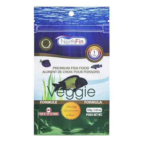 Northfin Veggie Fish Food Formula – Slow Sinking Pellets for Herbivorous Fish (1mm, 100g) | Premium Organic Kelp-Based Diet with Spirulina & Astaxanthin for Enhanced Color & Digestive Health | Veggie Formula; slow-sinking pellets for herbivorous & omnivor