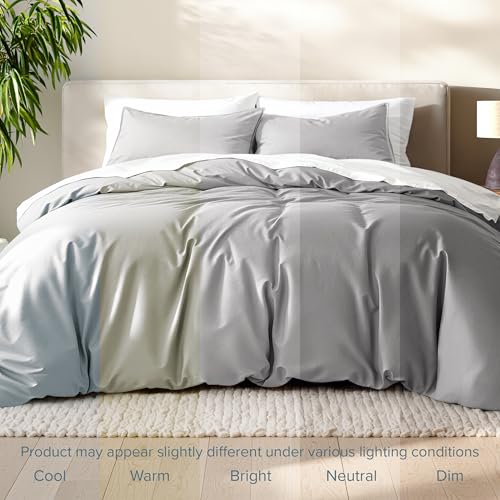 Bare Home Bedding Duvet Cover Twin/Twin Extra Long Size - Premium 1800 Super Soft - Lightweight, Cooling Duvet Cover - Soft Breathable Bedding (Twin/Twin XL, Light Grey) - color: 05 - Light Grey (No Comforter), size: Twin/Twin XL