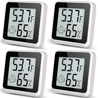 Indoor Humidity Meter Hygrometer 4Pack, Room Thermometer for Accurate Room Temperature Monitor, Digital Hygrometer with Indoor Thermometer for Home, Baby Nursery, and Humidity Sensor Enhanced Comfort