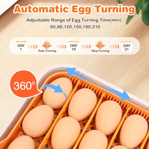 56 Egg Incubator, Incubator for Hatching Eggs with External Auto Water Refill, Auto Turner, LED Candler, Temperature Control, Incubator for Hatch Chick Duck Quail Poultry Home School Lab - style: 56 Eggs