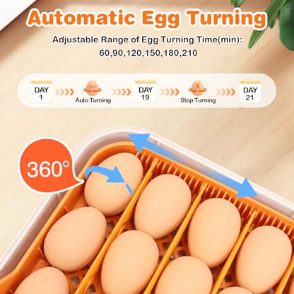 56 Egg Incubator, Incubator for Hatching Eggs with External Auto Water Refill, Auto Turner, LED Candler, Temperature Control, Incubator for Hatch Chick Duck Quail Poultry Home School Lab - style: 56 Eggs