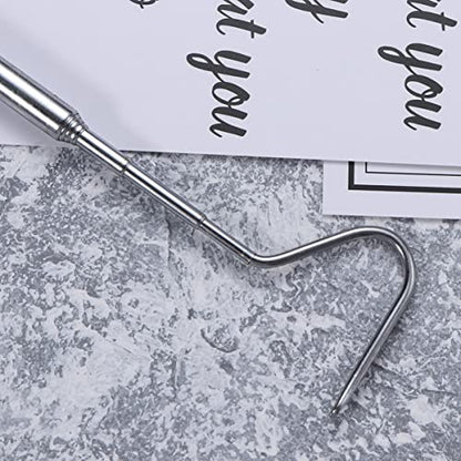 Snake Tool Snake Capture Hook Portable Mini Stainless Steel Snake Tong Stainless Steel Snake Hook Snake Catching Hook Snake Hook Reptile with Hook Hand Stick