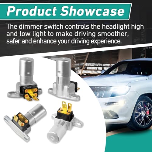 2Pcs DS72T DS-72 Headlight Dimmer Switch - D808 Dimmer Switch with 3 Terminal Replacement for Many Car Light Dimmer