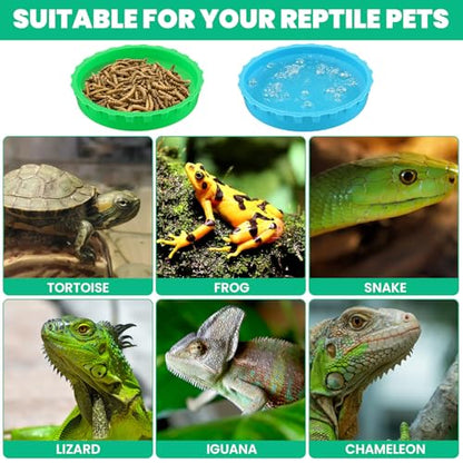 6 Pcs Gecko Feeding Cups,Silicone Geckos Food Cup,Silicone Gecko Feedings Cup,and Water Bowl,Reptile Feeding Cups for Geckos,Isopods,Lizards,Tarantula,Small Pets,Easy Clean & 6 Colors