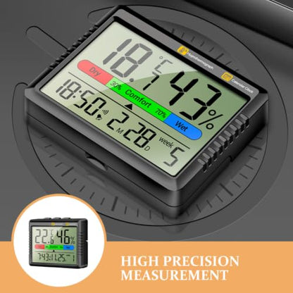 Beaupretty Digital Hygrometer Thermometer with LCD Screen Lightweight Portable Temperature and Humidity Meter for Indoor Use in Fridge or Nursery
