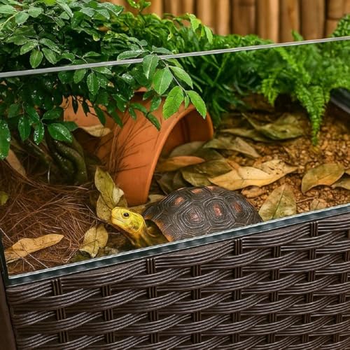 Tortoise Habitat & Reptile Enclosure – Indoor/Outdoor Turtle House with Leakproof Tray – Ideal for Pet Tortoises, Turtles & Amphibians – Breeding Box for Reptiles & Small Animals