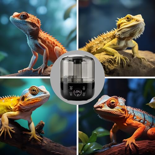 3L Reptile Fogger - Reptile Humidifier Fogger with Humidity Control Sensor, Timer & 3 Adjustable Mist Levels, Touch & Remote Control, Reptile Mister for Reptiles Amphibians Snake Herps