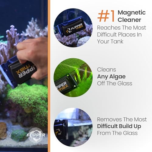 - Flipper Max Aquarium Algae Magnet Cleaner (for Glass or Acrylic Tanks 5/8-1-Inch) … - size: Max