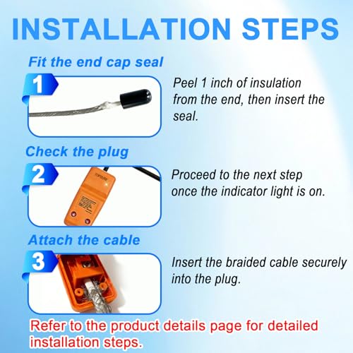 Freeze Free Connector Kit - Plug and End Seal ETL Certified Pipe Heat Cable Connection Kit - style: Kit