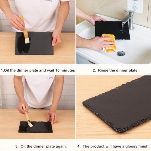 8 Pack 10 x 6 Inch Slate Cheese Boards, Black Rectangle Slate Charcuterie Boards, Natural Charcuterie Stone Plates for Parties, Gifts, and Special Events, Cheese, Sushi, Food. - size: 8 Pack 10 x 6 Inch