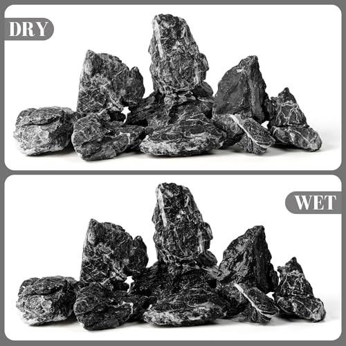 2.2-4.1 Inches Natural Seiryu Stone, 10 PCS Small Aquarium Rocks for Aquascaping, Iwagumi Layouts, Terrariums & Aquarium Décor - size: 2.2-4.1 in