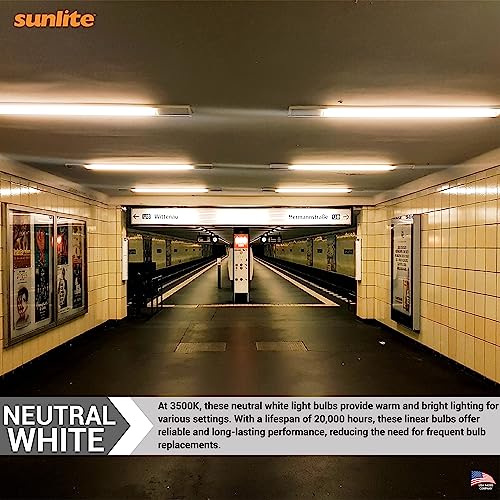 Sunlite 30405 F24T5/835/HO 2 Foot T5 Linear Fluorescent Lamp, 24 Watts, 1800 Lumens, 3500K Neutral White, Miniature G5 Bi-Pin Base, ROHS Compliant, High Performance Straight Tube, 40 Pack - color: 3500k, style: 24 watts (22.20-Inch)