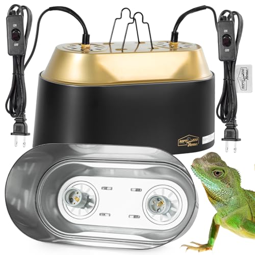 Dual Reptile Light Fixture with Dual Lamp Stand