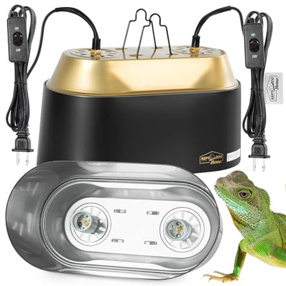 Dual Reptile Light Fixture with Dual Lamp Stand