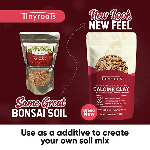 Tinyroots Clay Soil for Plants, 2.25 Quart Bag, Bonsai Tree Soil Additive, Turface Clay Holds Moisture, Provides Drainage and Aids in Root Development (Pack of 2) - size: 2.25 Quarts (Pack of 2)