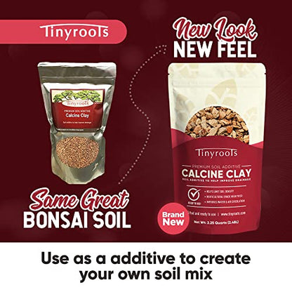 Tinyroots Clay Soil for Plants, 2.25 Quart Bag, Bonsai Tree Soil Additive, Turface Clay Holds Moisture, Provides Drainage and Aids in Root Development (Pack of 2) - size: 2.25 Quarts (Pack of 2)