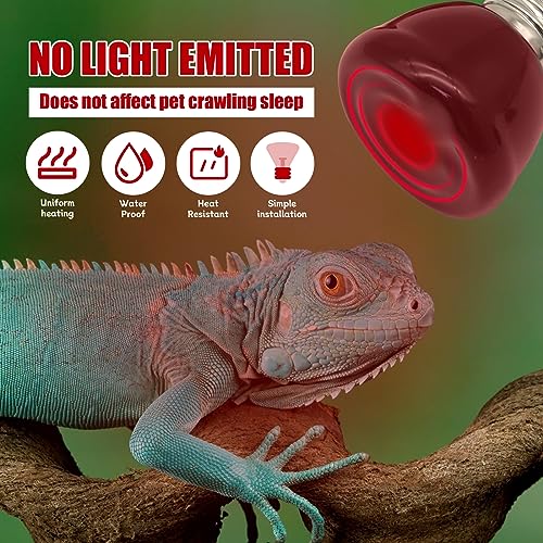 Mini Reptile Heat Lamp, 25w Infrared Ceramic Heat Emitter, No Light Emitting Reptile Heat Bulbs,Ceramic Heat Lamp for Amphibian, Chicken Coop,Cat, Turtle, Snake,Terrarium (2, 25 W) - size: 25 W