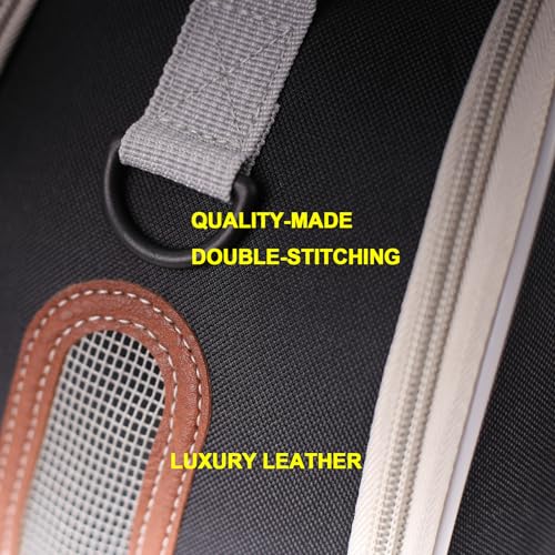Guinea Pig Travel Carrier Cage, Portable Carry Bag for Two (2) Pigs, Reptile Bearded Dragon Lizard Carrier Bag for Small Animals Hamster Hedgehog Bird Bunny Kitten (Black, Typical Oxford)