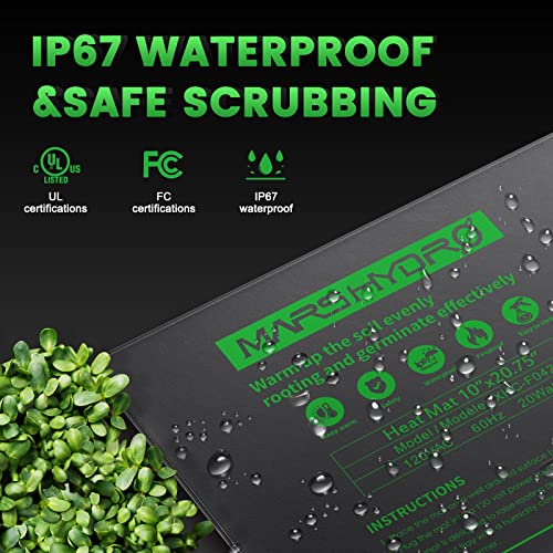 MARS HYDRO 10''x 20.75'' Seedling Heat Mat with Thermostat Combo Set，Heating Pad for for Germination, Indoor Gardening, Greenhouse - size: 10'' x 20.75''Kit