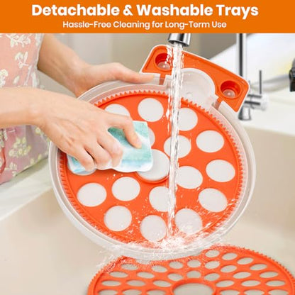 Incubators for Hatching Eggs - 18 Egg Capacity，Automatic Egg Turner，360° Viewing，Temperature & Humidity Control，Dual Size Egg Trays for Chicken, Duck, Goose, Turkey, Quail, and Parrot Eggs