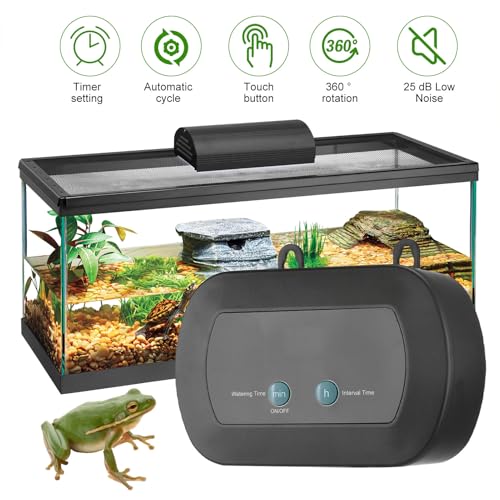 Dpofirs Smart Automatic Misting System with Timer, 360 Degree Rotating Nozzles for Reptile Terrariums, Plant Humidifier for Chameleons, Frogs, Snakes, Turtles