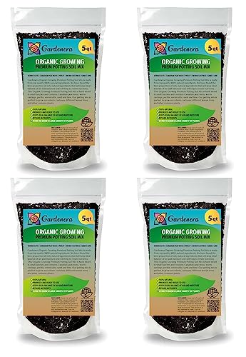 Gardenera Organic Planting Soil - Create a Sustainable and Eco-Friendly Environment for Your Plants - 20 QUARTS - size: 20 Quart Bag, style: ORGANIC Growing Medium