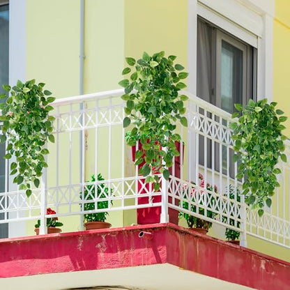 Sggvecsy Fake Hanging Plants 2 Pcs Artificial Hanging Plants Fake Ivy Vine Faux Pothos Vines Artificial Ivy Leaves Greenery Plant for Room Patio Home Indoor Outdoor Shelf Wall Garden Decor(No Baskets) - size: 2pcs