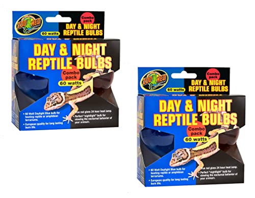 Zoo Med Day & Night Reptile Bulbs Combo Pack 60 Watts - Combo Pack - Pack of 2