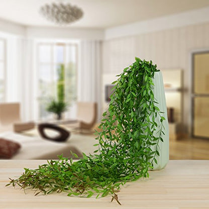 Lvydec 12pcs Artificial Vines Fake Greenery Garland Willow Leaves with Total 60 Stems Hanging for Wedding Party Backdrop Wall Decoration
