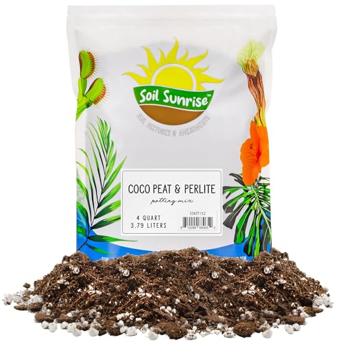 Soil Sunrise Coco Peat Perlite Potting Mix (4 Quarts) Loose Coconut Coir and Perlite