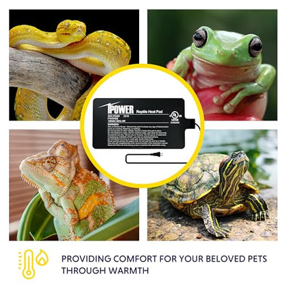 iPower 4X7 Inch Reptile Heat Pad Under Tank Heater Terrarium Warmer Heating Mat for Turtles Lizards Frogs and Other Small Animals - size: 4 X 7 Inch, style: Heat Pad