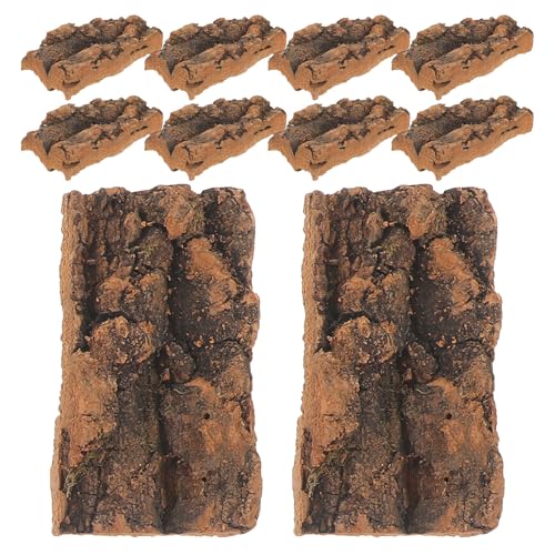 NOLITOY Natural Cork Bark Flats Bark Material 10pcs Safe for Sensitive Species for Reptile Terrarium Background for Snake Tank and Climbing Environment Decoration