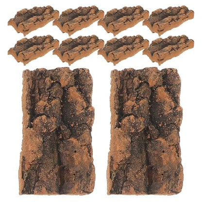 NOLITOY Natural Cork Bark Flats Bark Material 10pcs Safe for Sensitive Species for Reptile Terrarium Background for Snake Tank and Climbing Environment Decoration