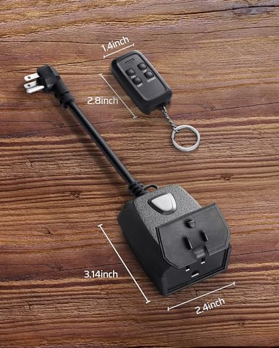 DEWENWILS Outdoor Dimmer for String Lights, Two-Remote Control Dimmable Plug, 100FT Range, Waterproof Plug in Dimmer for Dimmable LED/Tungsten Bulbs - style: Dimmer with 2 Remotes