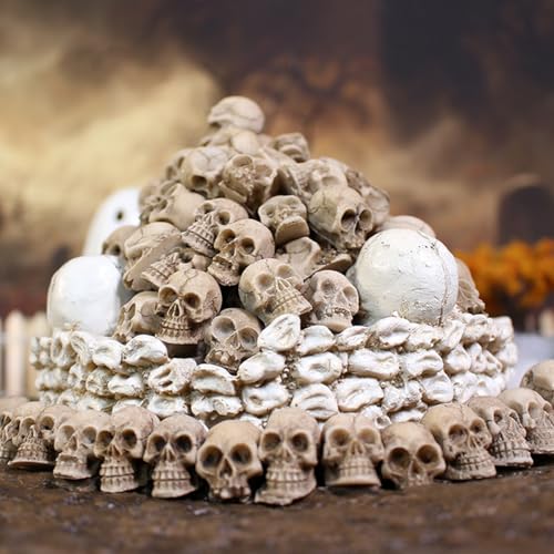 Acekey Mini Halloween Skulls - 40PCS Resin Skeleton Heads for Halloween Decoration, Crafts, Miniature, Vase Fillers, Gothic Home Decor and Spooky Diorama Projects