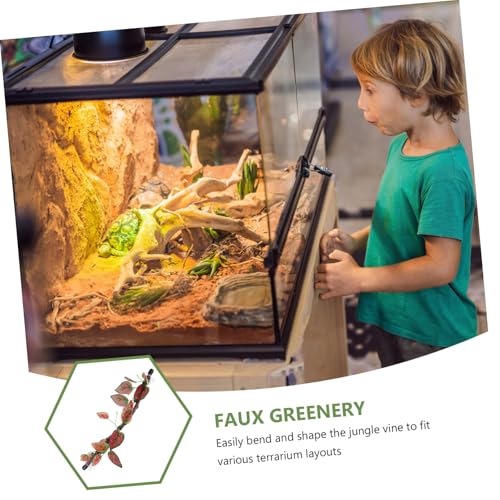 UPKOCH Reptile Climbing Branch Decor: Jungle Vine with Suction Cup Bendable Terrarium Plant for Bearded Dragon Gecko Frogs Snake Chameleons Cage Accessories