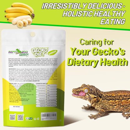Crested Gecko Food, Fruit Mix Banana Complete Diet Gecko Food 2oz