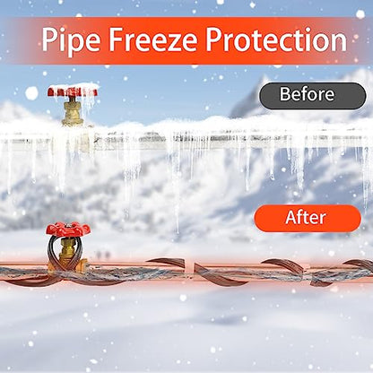 HEATIT PLSR High-Performance Self-Regulating Heating Cable - Frost Protection for Water Pipes and Snow Melting on Roofs - 10w/ft Power - Premium Quality for Commercial and Industrial Use 18ft - color: 18 Feet, style: 120V