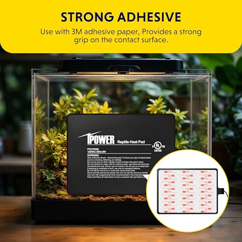 iPower 6x8 Inch Reptile Heating Pad with LCD Digital Aquarium Thermometer, Under Tank Heater Warmer Heat Mat for Turtles, Lizards, Frogs, Snakes - color: Black/Heat Pad + Thermometer, size: 6" x 8"
