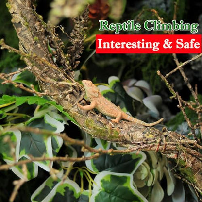 2Pcs 39.4inch Thick Bendable Artificial Tree Trunk Fake Large Wood Branches Twig Moss Grape Vine Garland Twisted Stick For Terrarium Outdoor Hanging Mantel Reptile Climbing Wall Yules Decorations