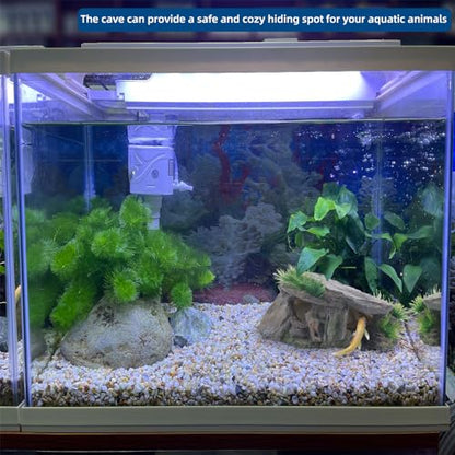 Betta Fish Hideout Cave Aquarium Rock Decor for Small Tank – 5.5 x 2.9 | Shelter for Betta Fish Guppies Shrimp / Natural Stone Look / Lightweight Resin