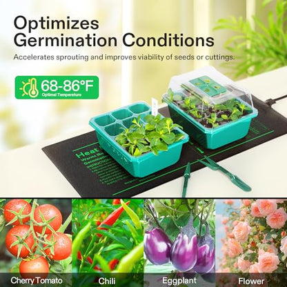 VIVOSUN 2-Pack 48" x 20.75" Durable Waterproof Seedling Heat Mat, UL & MET-Certified Warm Hydroponic Heating Pad for Germination, Indoor Gardening, Greenhouse - size: 48" x 20.75" - 2pack